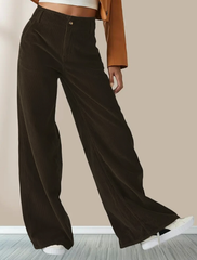 Retro Braune Drapierte High Waist Hose