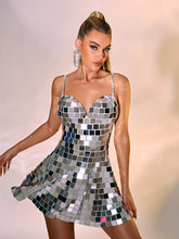 Abril – Verziertes Minikleid mit Spaghettiträgern