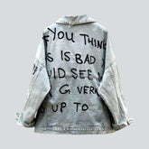 Allover-Print-Jeansjacke für Damen