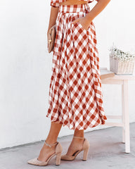 Athina Midirock aus Baumwollmischung mit Taschen - Rost