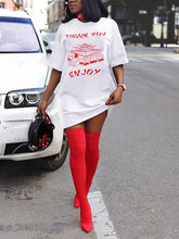 Lässiges Hemdkleid mit geometrischem Buchstabendruck