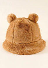 Bear Ear Decor Faux Fur Beanie Sai Feel