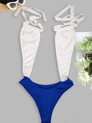 One Piece Halter Criss Cross Wrap Bikini Bandage Swimsuits Newgew