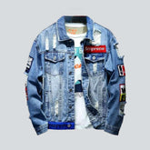 Distressed-Jeansjacke im Oversize-Stil