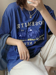 T-Shirt mit Vintage-Bär-Grafik