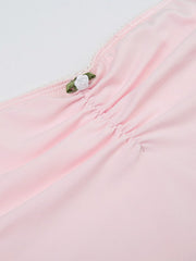 Pink Long Sleeve Bolero Top & Tube Top Set