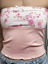 Bandeau-Top mit Patchwork-Blumenmuster