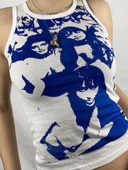 Kurzes Tanktop mit Vintage-Mädchen-Grafik