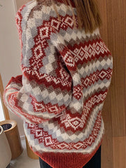 Weihnachts-Jacquard-Strickpullover
