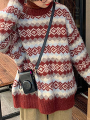 Weihnachts-Jacquard-Strickpullover