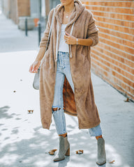 Snooze – Weiche Strickjacke mit Kapuze und Taschen – Mokka