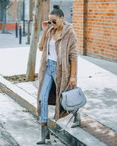 Snooze – Weiche Strickjacke mit Kapuze und Taschen – Mokka