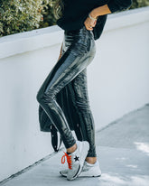 Glossy Faux Leather Legging Ins Street