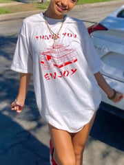 Lässiges Hemdkleid mit geometrischem Buchstabendruck