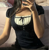 Französisches Dienstmädchen-Crop-Top