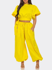 Solid Tied Top & Pants Set Ins Street