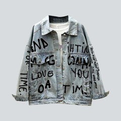 Allover-Print-Jeansjacke für Damen