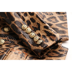Blazer aus Leder mit Schlangenmuster
