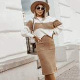 Ellora, zweiteiliges Set aus Strickpullover und Rock