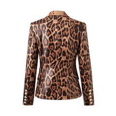 Blazer aus Leder mit Schlangenmuster