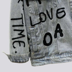 Allover-Print-Jeansjacke für Damen