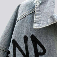 Allover-Print-Jeansjacke für Damen