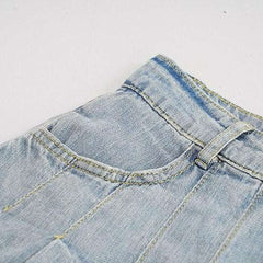 Skaterrock aus gebleichtem Denim