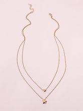 Heart & Star Charm Necklace Zinc Alloy Sai Feel