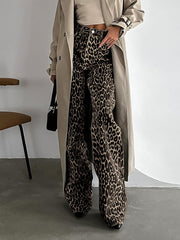 Schlaghose mit Animalprint, Leopardenmuster