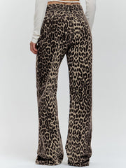 Schlaghose mit Animalprint, Leopardenmuster