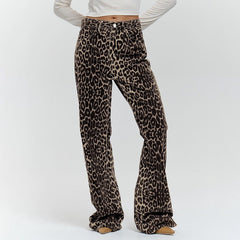 Schlaghose mit Animalprint, Leopardenmuster