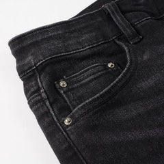 Schwarze Jeans mit Farbspritzer-Print