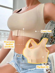 Plus Size Push-up-BH mit Frontverschluss ohne Bügel Beige