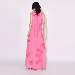 High Tide Florales Midikleid aus Leinen