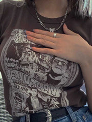 Kurzarm-T-Shirt mit Vintage-Comic-Grafik