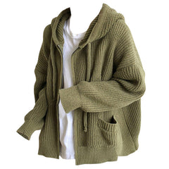 Hygge – Strick-Kapuzenpullover mit Reißverschluss
