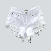 Distressed-Jeansshorts mit niedriger Taille