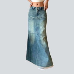 Vintage-Jeansrock mit niedriger Taille