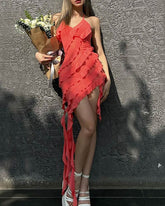 Layla – Asymmetrisches Camisole-Kleid mit seitlichem Schnitt