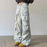 Vintage Baggy Cargo Jeans mit mehreren Taschen
