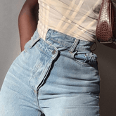 Rodeo Asymmetrische Jeans mit geradem Bein