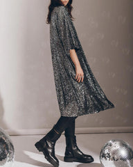 Party-Cardigan mit Pailletten und Dreiviertelärmeln