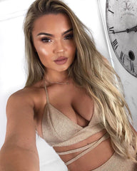 Pailletten-Bralette-Rock-Set