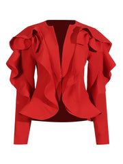 ROTE RÜSCHENJACKE