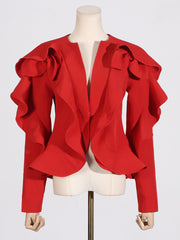 ROTE RÜSCHENJACKE