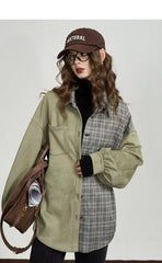 Plaid Stitching Irregular Blazer