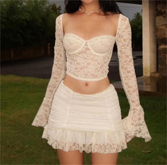 Regency Lace Coord Set mit Handschuhen