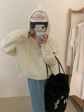 New vintage long sleeve hooded loose knit