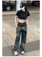 Baggy Herren Cargo-Pocket-Jeans