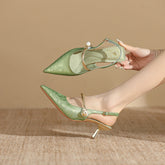 Faiga – Rosa Slingback-Pumps mit Perlen